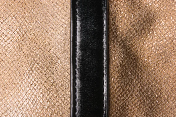 Seams on leather hand bag