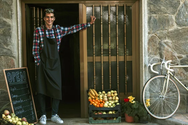 Man working in his small food