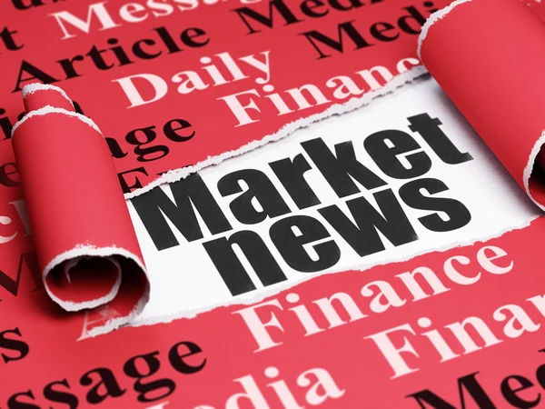 News concept: black text Market News under the piece of  torn paper