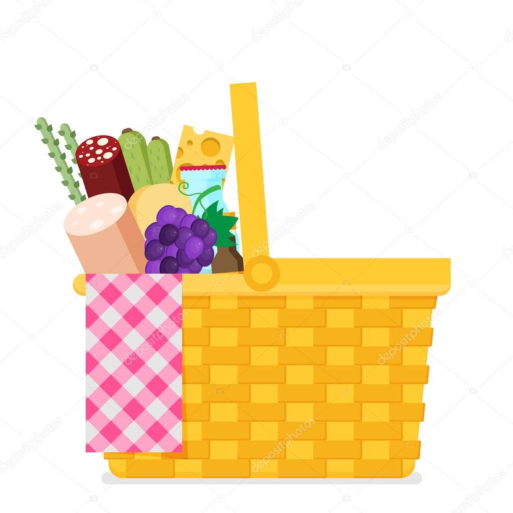 Картинка корзина для пикника и продукты, игра 94% процента - ответы