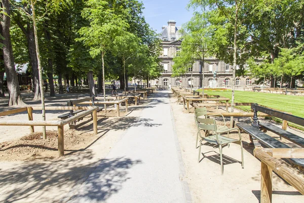 PARIS, FRANCE, on JULY 9, 2016. The avenue in the Luxembourg garden, one of the most beloved vacation spots of citizens and tourists