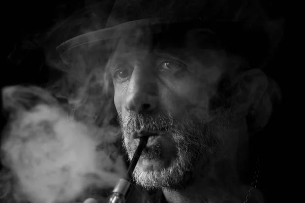 Smoking man portrait