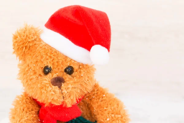 Cute teddy bear with Christmas hat