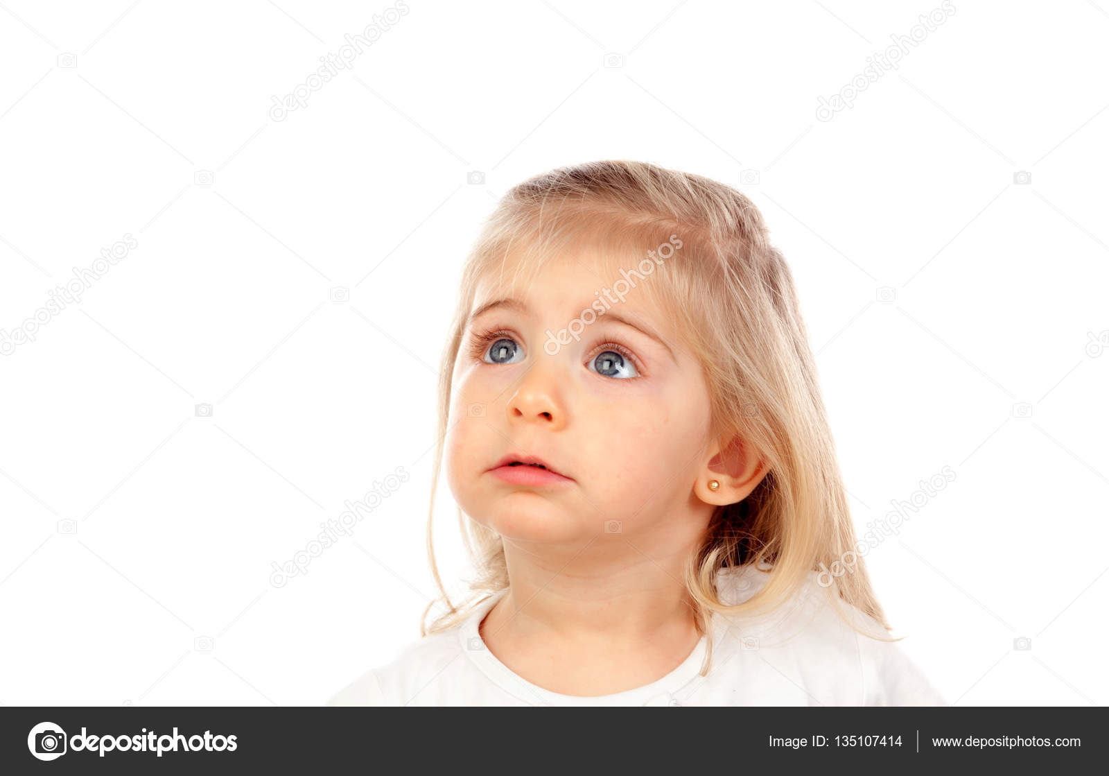 Pretty Blonde Baby Girl Stock Photo Gelpi 135107414 Pretty Blonde Baby Girl With Blue Eyes Isolated On White Background Photo By Gelpi