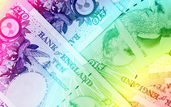 Pound currency background - 10 Pounds - Rainbow