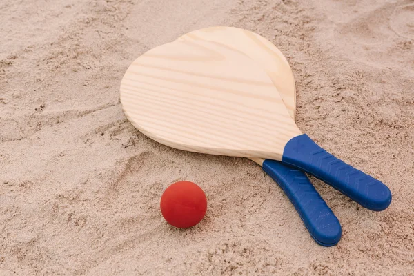 Beach tennis, beach paddle ball, matkot. Beach rackets and ball