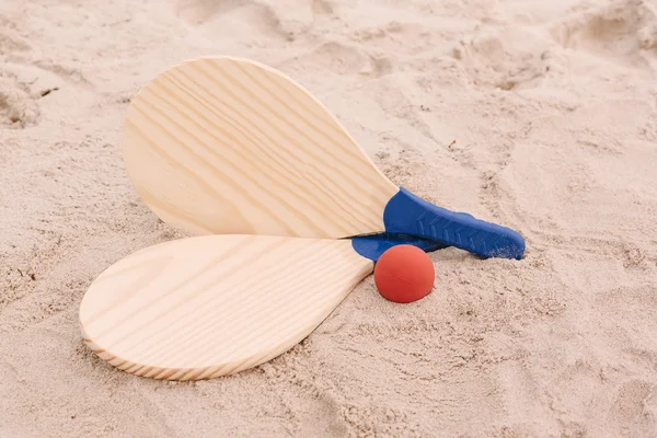 Beach tennis, beach paddle ball, matkot. Beach raquets and ball