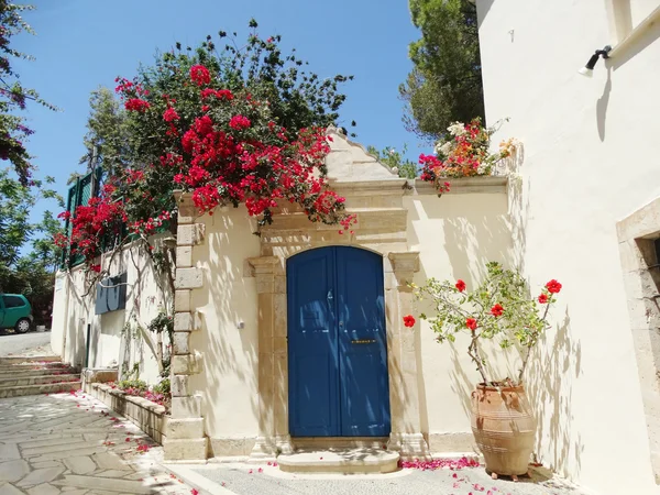 Door achitecture detail in hotel building Greece