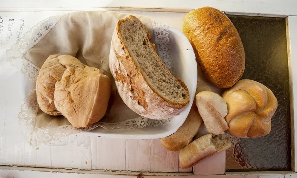 Various types of Italian bread.