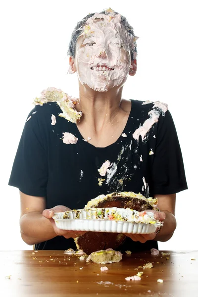 Cake on face. Stock Image