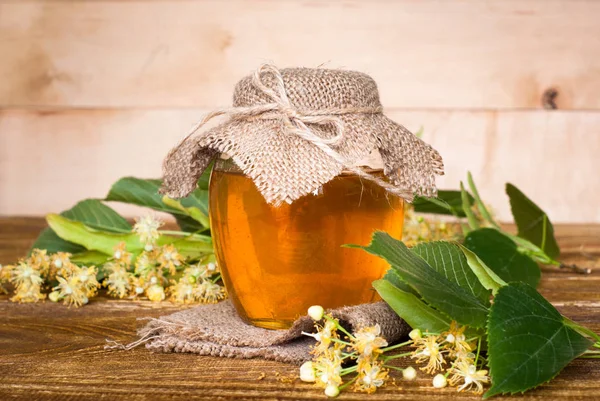 Natural linden honey.