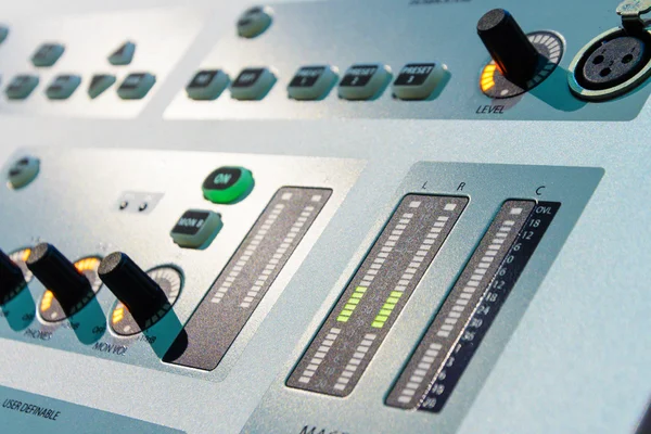 Mixing console. Sound mixer.