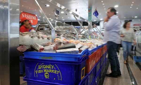 Vendor sale seafood in Sydney Fish Market Sydney New South Wales