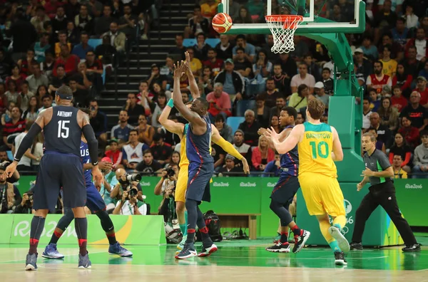 Eam USA (in blue) in action at group A basketball match between Team USA and Australia of the Rio 2016 Olympic Games