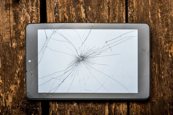 Tablet with broken glass