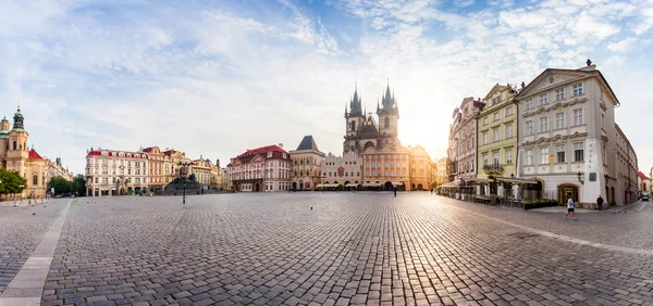 Prague. Tyn Cathedral of the Virgin Mary at sunrise.