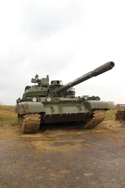 Army tank in the rainy weather