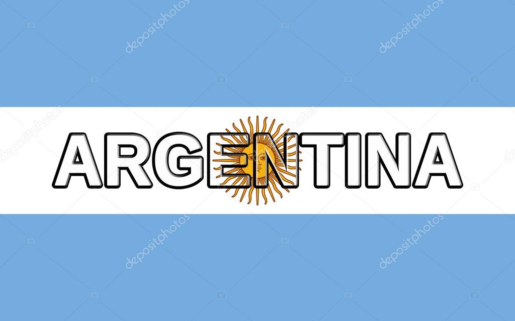 Bandera de Argentina palabra — Fotos de Stock #124968268