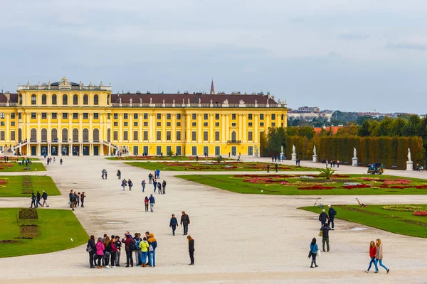 Vienna, Austria, October 14, 2016: Schonbrunn Palace in Vienna. Baroque palace is former imperial summer residence located in Vienna, Austria