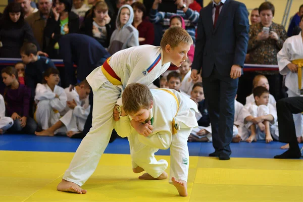 Orenburg, Russia - 05 November 2016: Boys compete in Judo