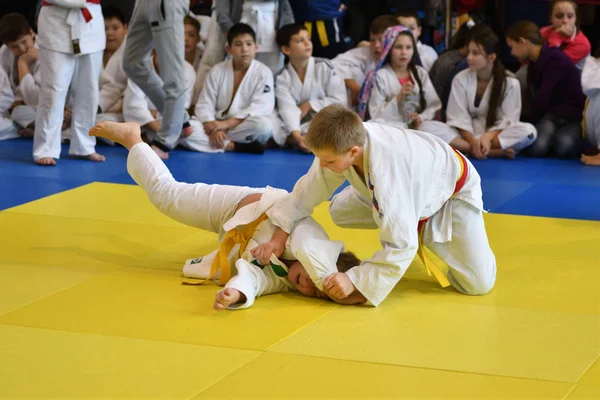 Orenburg, Russia - 05 November 2016: Boys compete in Judo