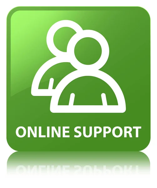 Online support (group icon) soft green square button