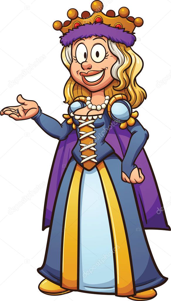 Reina medieval cartoon — Archivo Imágenes Vectoriales © memoangeles