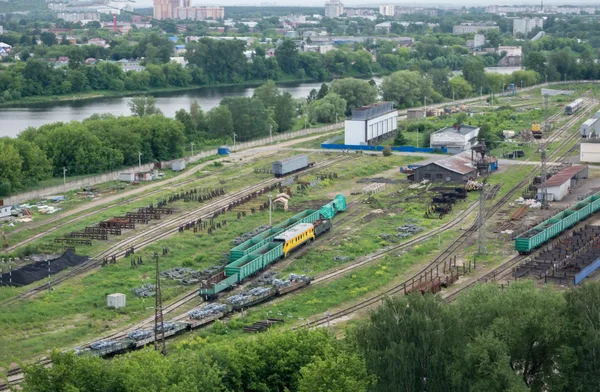 Railroad tracks on a wagon factory