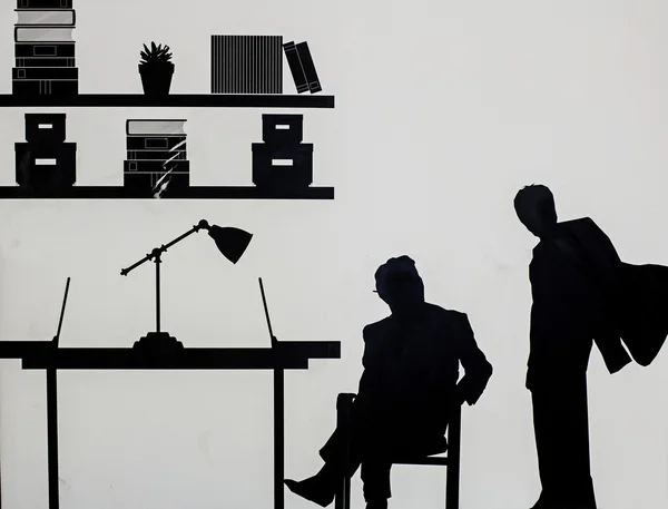 Office workers in silhouette