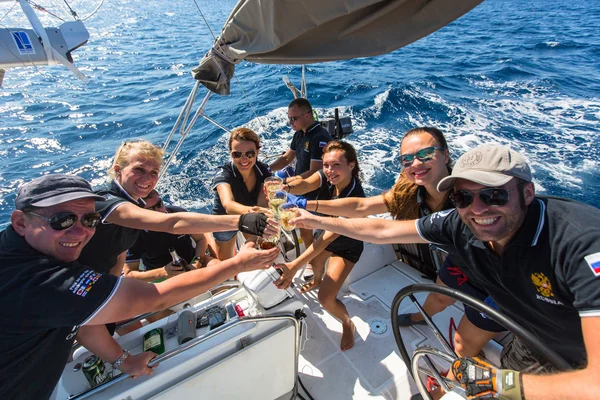 Sailors participate in sailing regatta