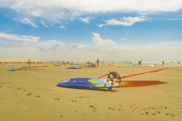 Windsurf Boards at Sand Jericoacoara Beach Brazil