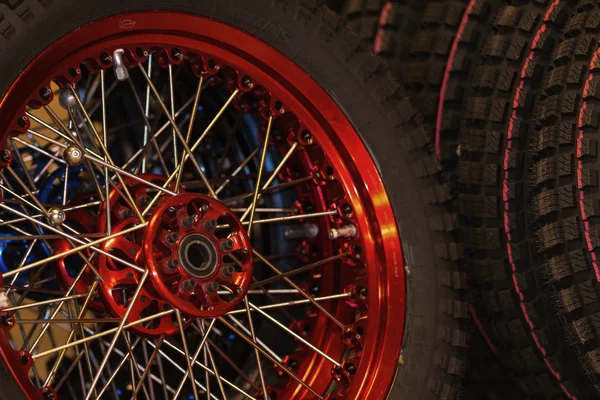Wheels in the pit before the event Stockholm FIM Speedway Grand