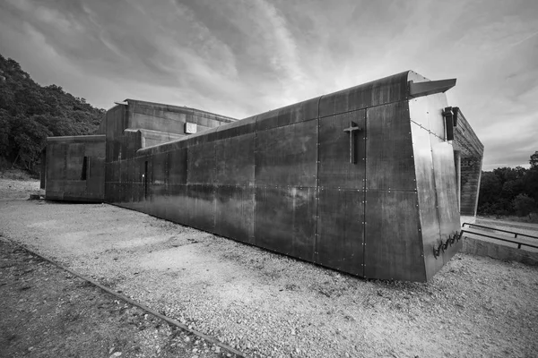 COVARRUBIAS, SPAIN - OCTOBER 11: Modern wooden and metallic nordic style chapel.