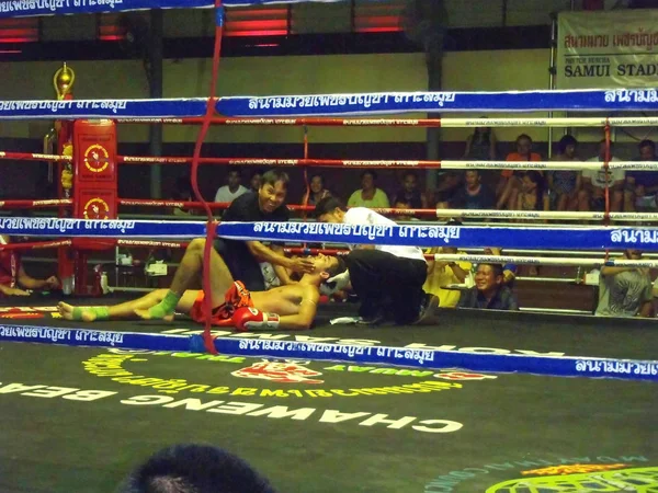 Box ring with KO fighter