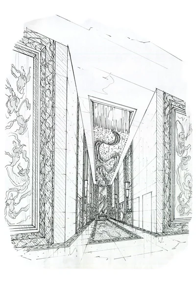 Sketch interior perspective