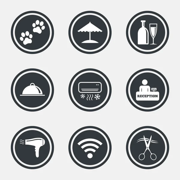 Hotel, apartment services icons.