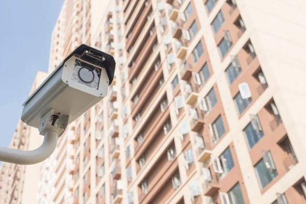 CCTV camera in front of a residential building