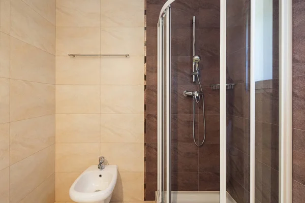 Bathroom interior nterior with tiled walls