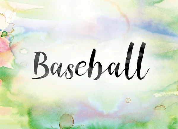 Baseball Colorful Watercolor and Ink Word Art