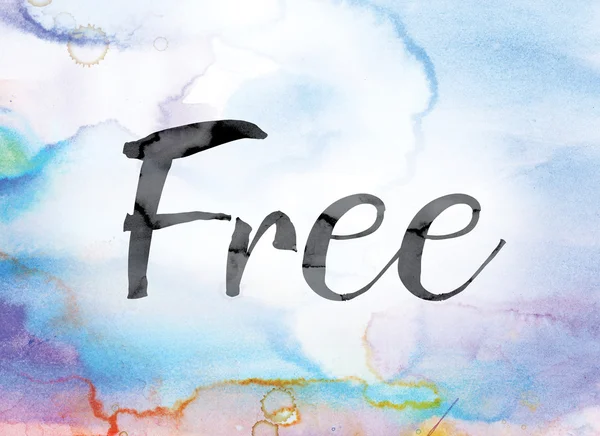 Free Colorful Watercolor and Ink Word Art
