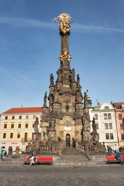 Olomouc, Czech Republic - October 14,2016: Holy Trinity Column in the main square of the old town of Olomouc.The magnum opus of European baroque included UNESCO.Column built in the years 1716 - 1754.