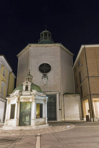 St. Antonio di Padova Paolotti church in Rimini at night