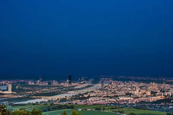 Vienna skyline and Danube River. Vienna, Austria.