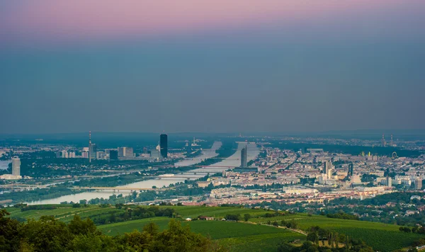 Vienna skyline and Danube River. Vienna, Austria.