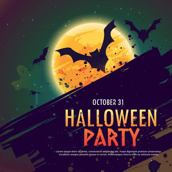 Halloween party invitation background with flying bats