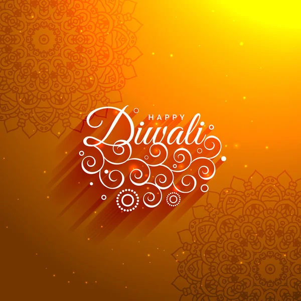 Awesome orange happy diwali artistic background with mandala pat