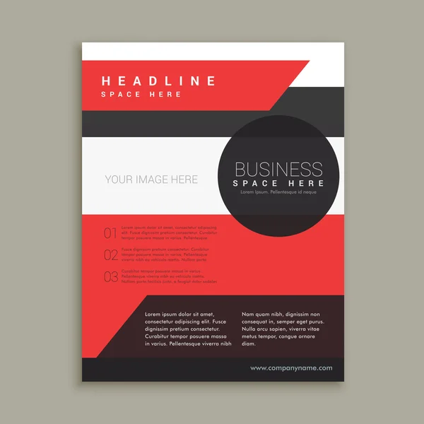 Company business brochure template in red black and white colors