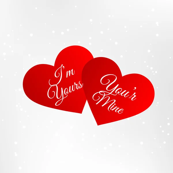 Red hearts with love message