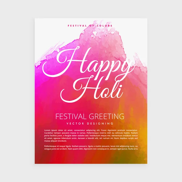 Festival of colors. happy holi brochure
