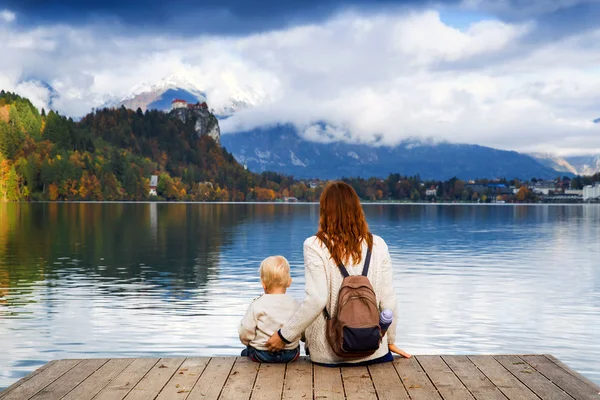 Family on the Lake Bled, Slovenia, Europe